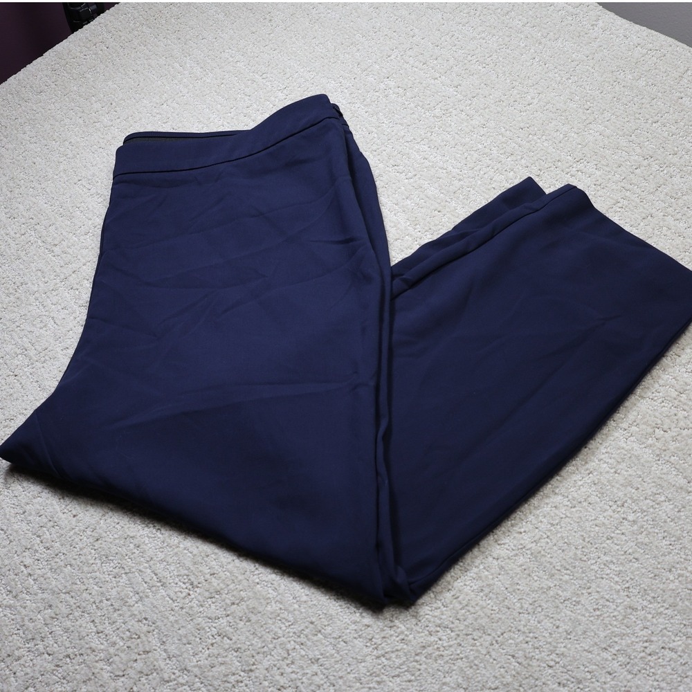 A New Day Womens Navy Blue Side Zip Dress Pants Plus Size 22 Elastic Waist